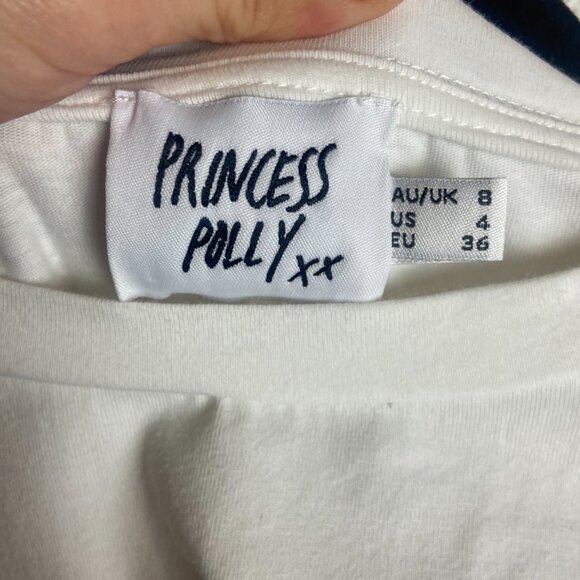 Princess Polly Size 4 Oversized Runing Club Graphic T Shirt Retro Organic Cotton - Picture 4 of 5